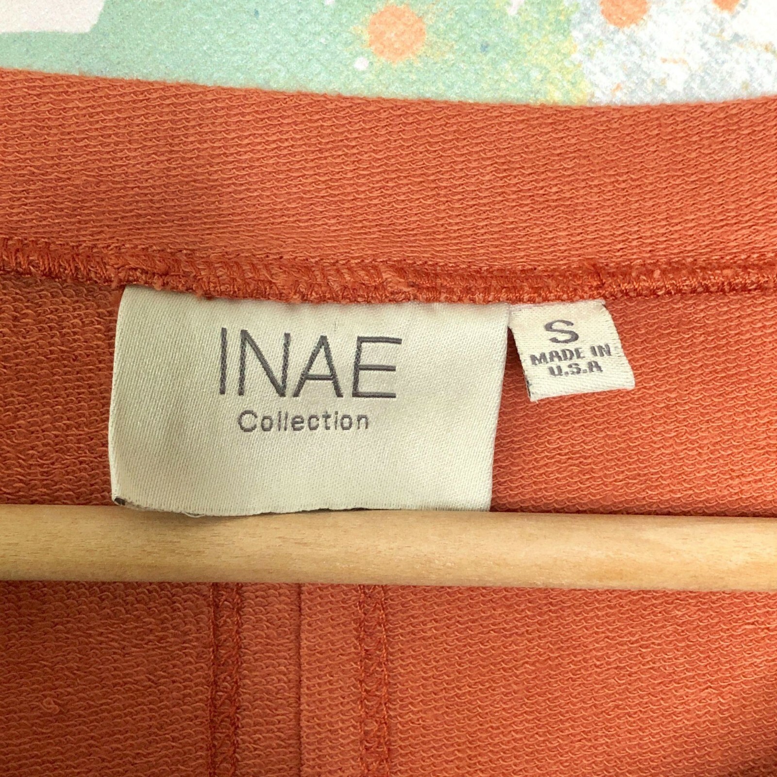 INAE Collection Top Small Tunic Oversized Lagenlook Orange Asymmetrical Hem NWT