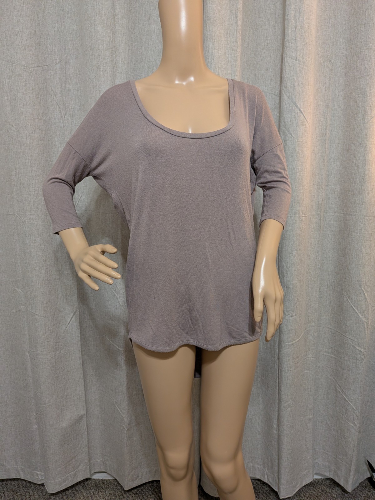 Express One Eleven Womens Med Hi Lo Brown Dolman Short Sleeve Tunic Casual Top
