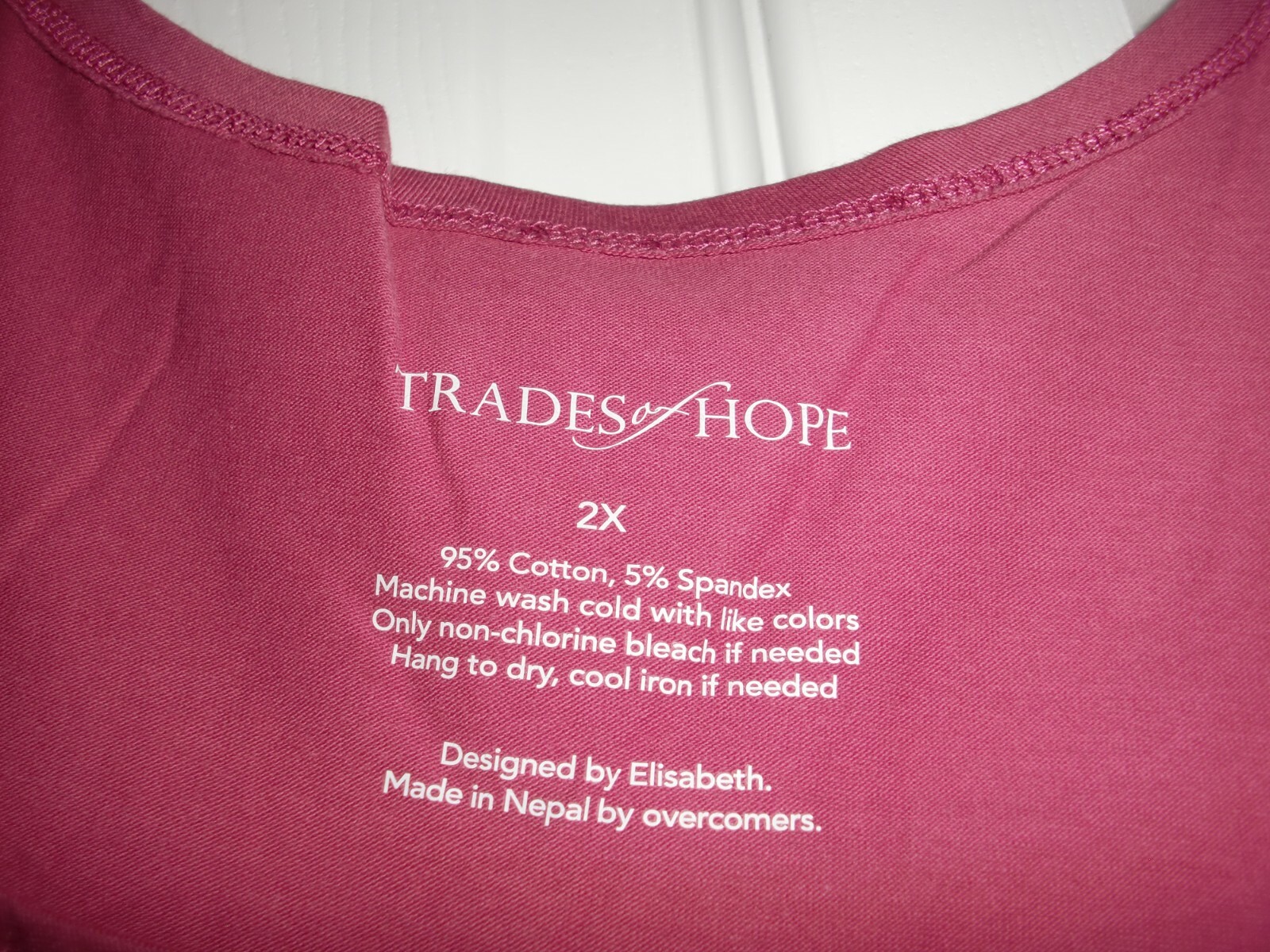 NWT~TRADES OF HOPE~ORCHID~95%COTTON/5%SPANDEX~Bell Sleeves~HARRIETT TOP size 2X