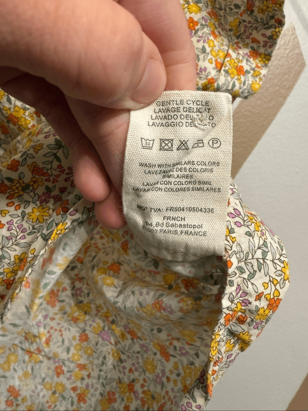 FRNCH Paris Multicolor Floral Tie-Front Button Down Collared Blouse Size Medium