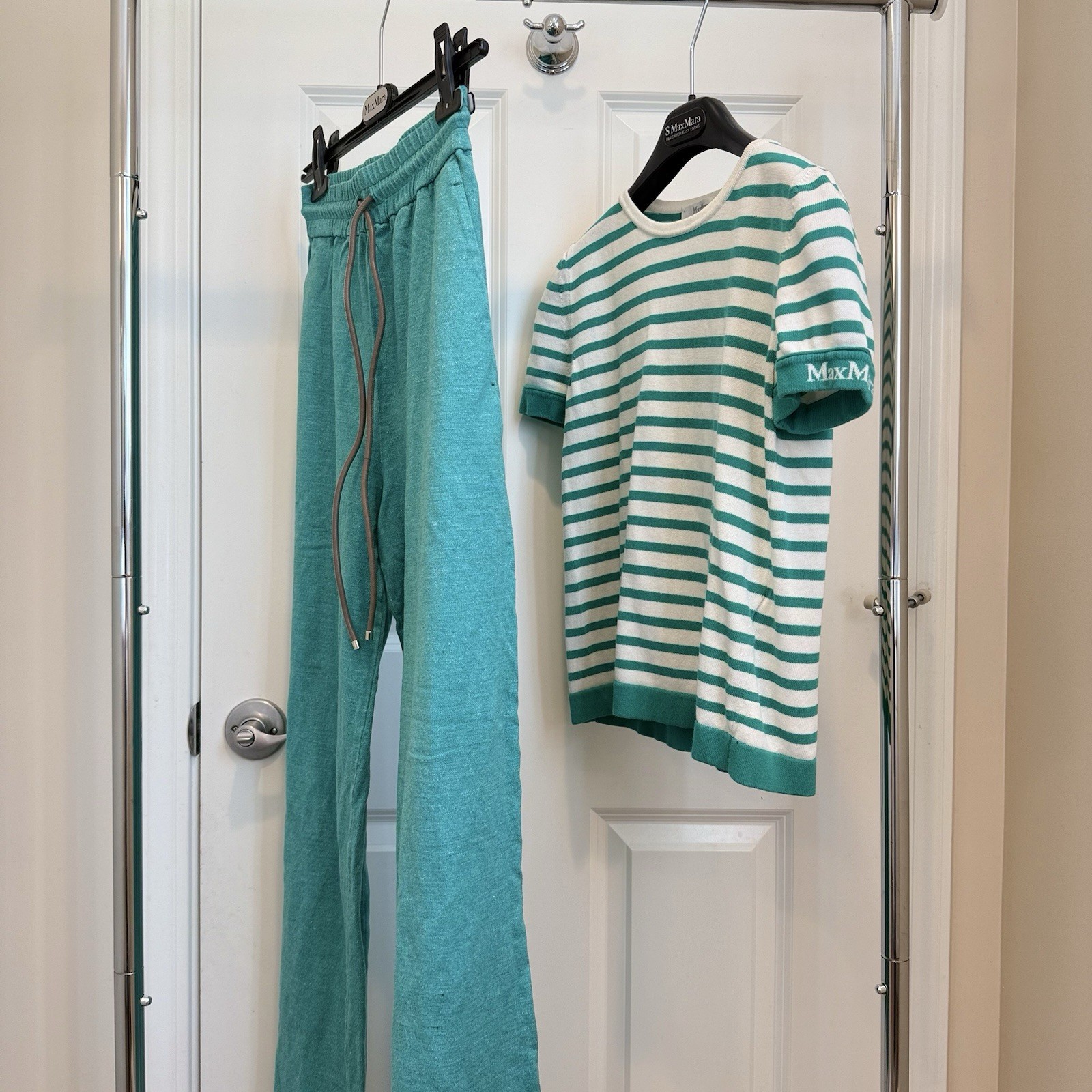 Max Mara Knit Short-Sleeves Top & Matching Pants Sz: Xs US2/4 Spring/Summer