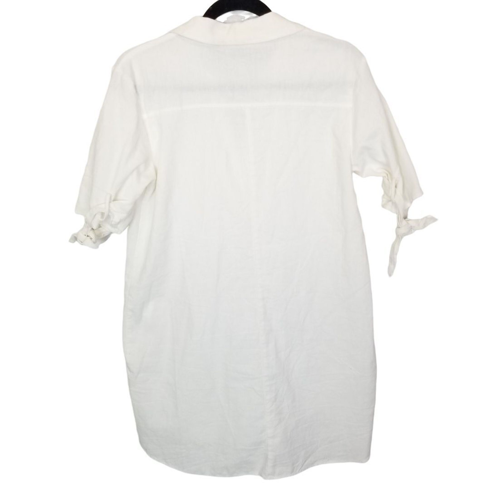ZARA Womens Linen Blend Tunic Top Size S Resortwear Beachy Minimalist Lagenlook