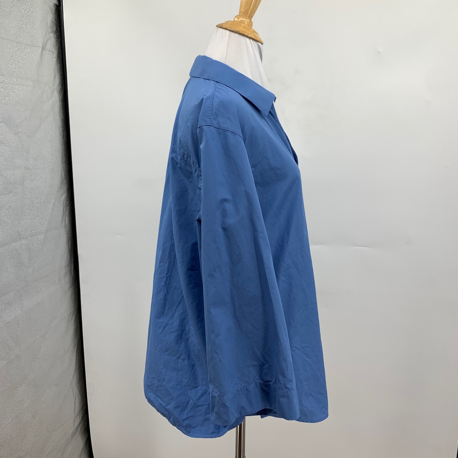 Lafayette 148 New York Blouse Womens M Medium Split Neck Popover Bracelet Sleeve