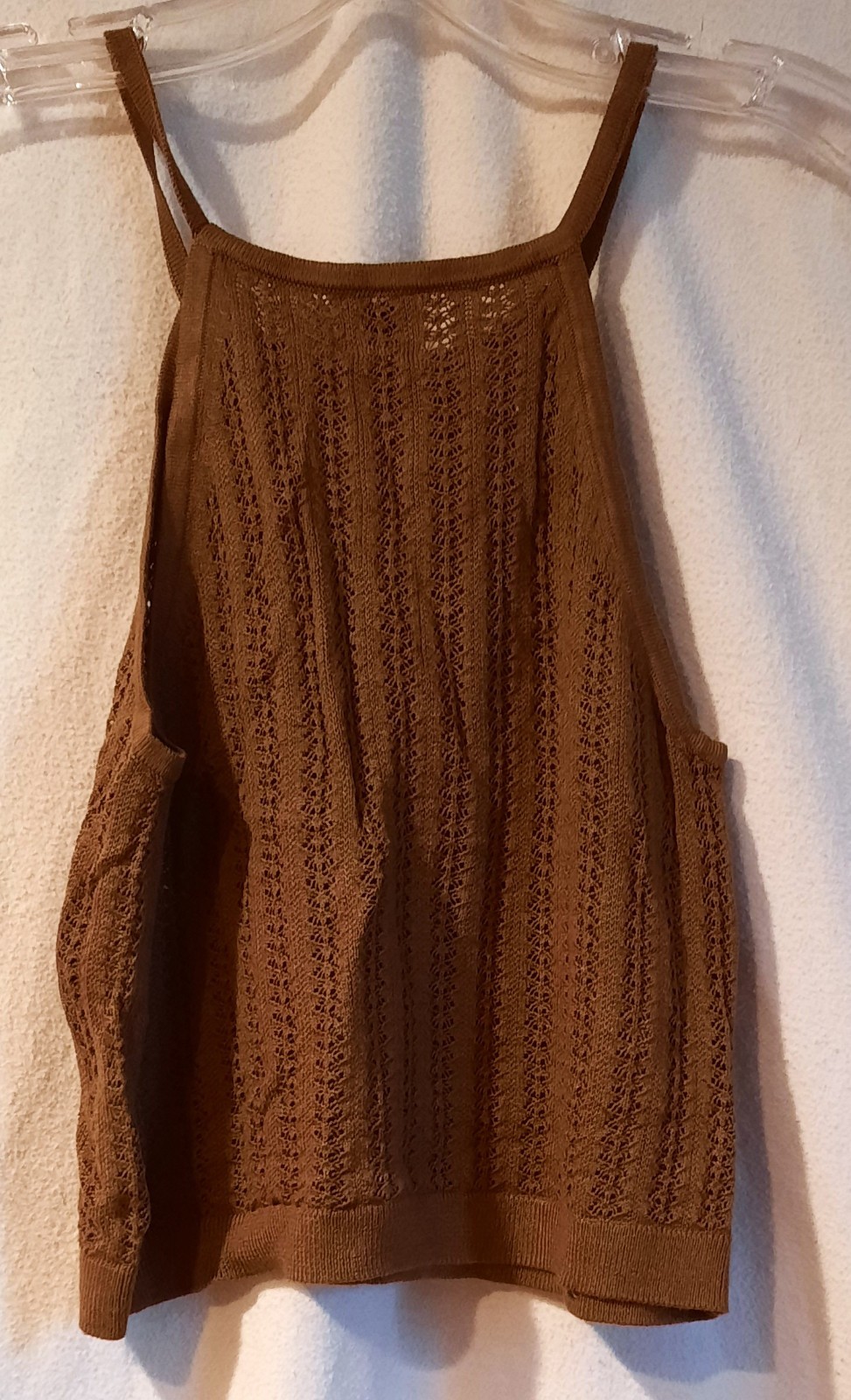 A New Day Brown Knit Sweater Size S. 55% Cotton 45% Viscose. Delicate Design!