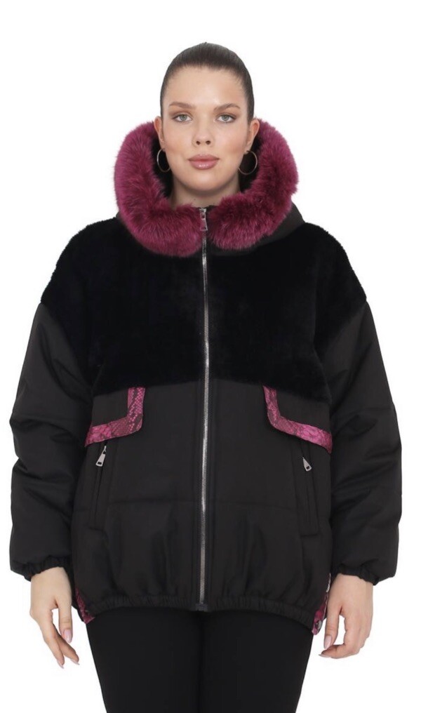 New Designer DARKWIN  Coat With fur Size 46 & 48 Turkish US 16-18 1XL, 18-20 2XL