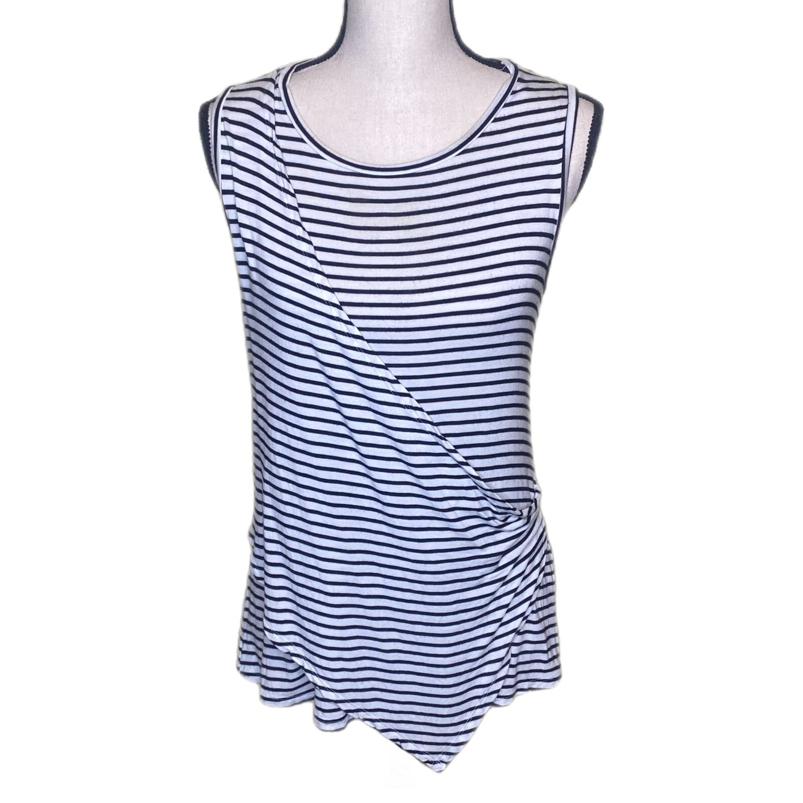 Fourteenth Place Women’s Sleeveless Black/White Striped Tunic Size XS