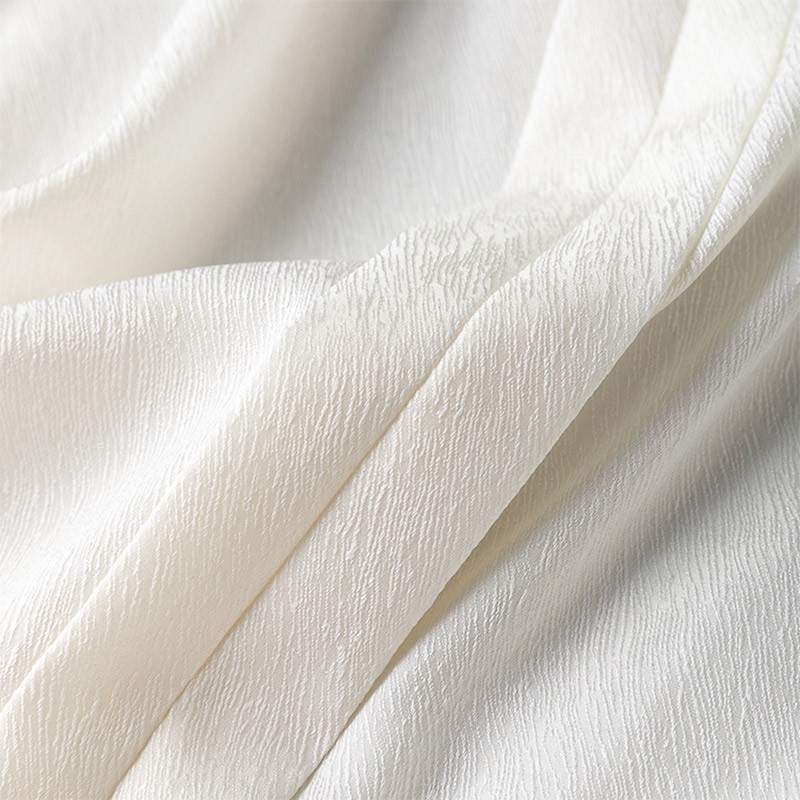 93% Silk 7% Spandex 20 momme White Long Sleeve Women Shirt Top Blouse MM4140