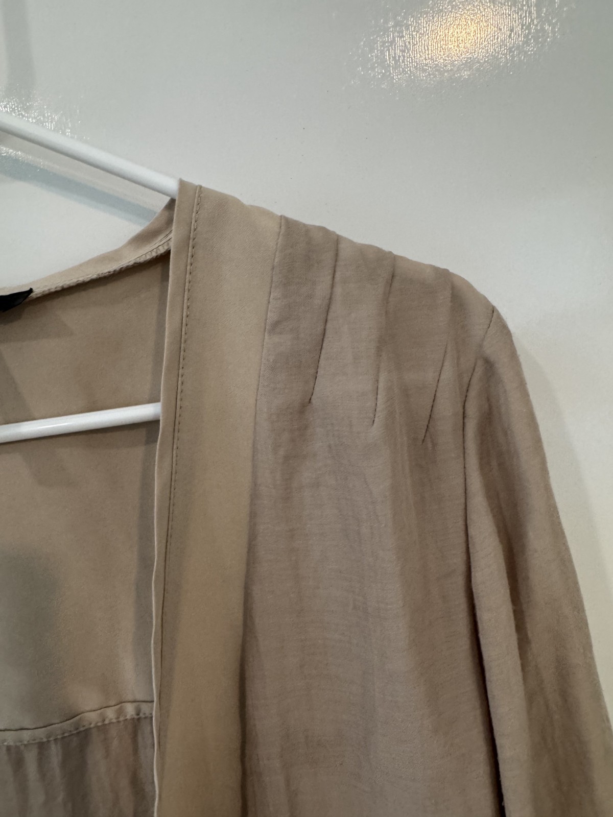 BCBS Paris Women’s Beige Open Front Lightweight Jacket Cardigan Size 8