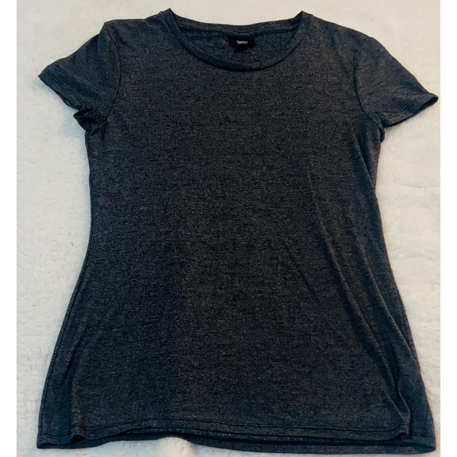 Mossimo Womens Short Sleeve Crew Neck T-Shirt Charcoal Gray Heather Size M