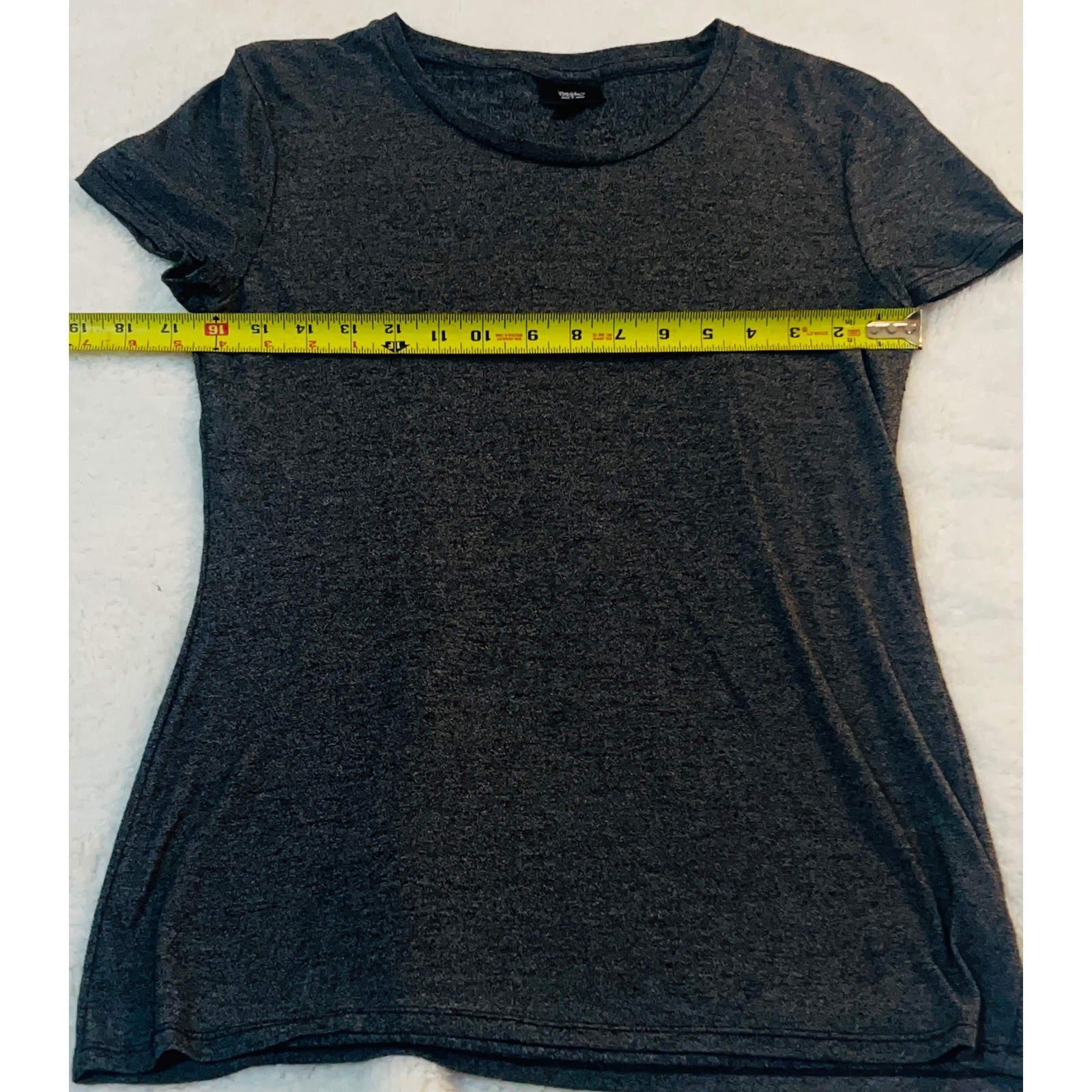 Mossimo Womens Short Sleeve Crew Neck T-Shirt Charcoal Gray Heather Size M