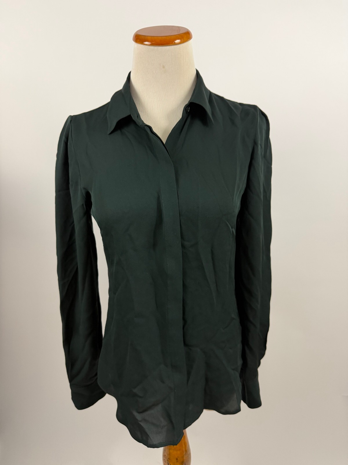 THEORY black 100% silk long sleeve blouse top Women’s P