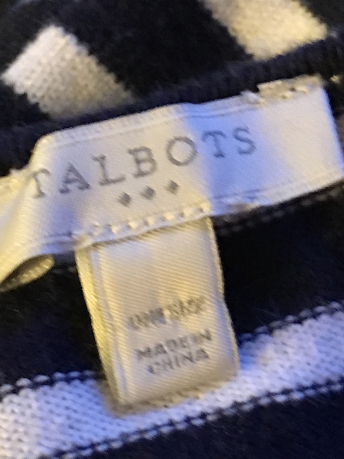 TALBOTS ONE SIZE Coastal Nautical Blue White Striped Knit Shawl/Wrap Preppy