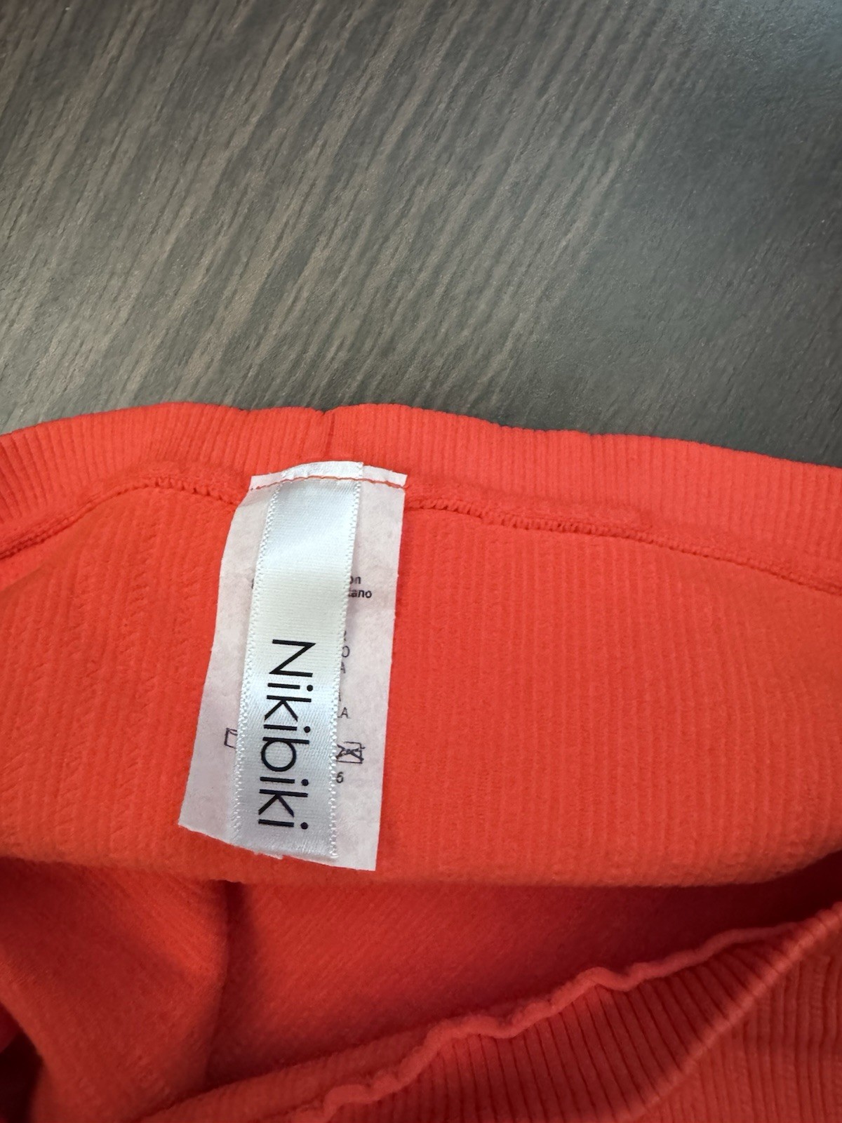 Nikibiki Orange Solid Ribbed Straight Neck Spaghetti Strap Cami One Size
