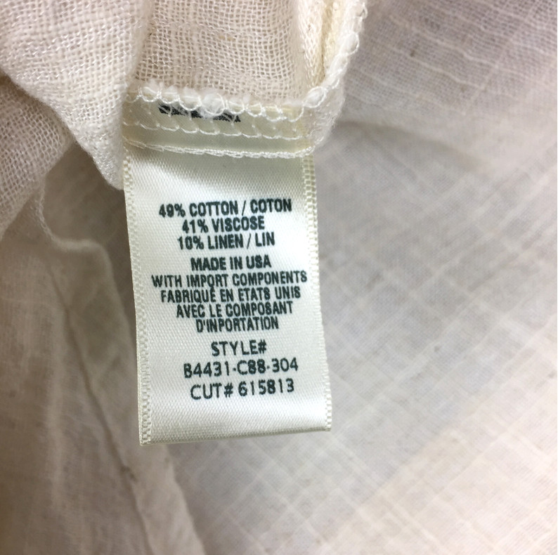 Bella Dahl Shirt Womens Small S Beige Cotton Viscose Linen Button Up Gauze USA