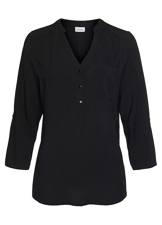 LASCANA Cropped Sleeve Slip-On Blouse – Size 10 – BNWT – RRP £38