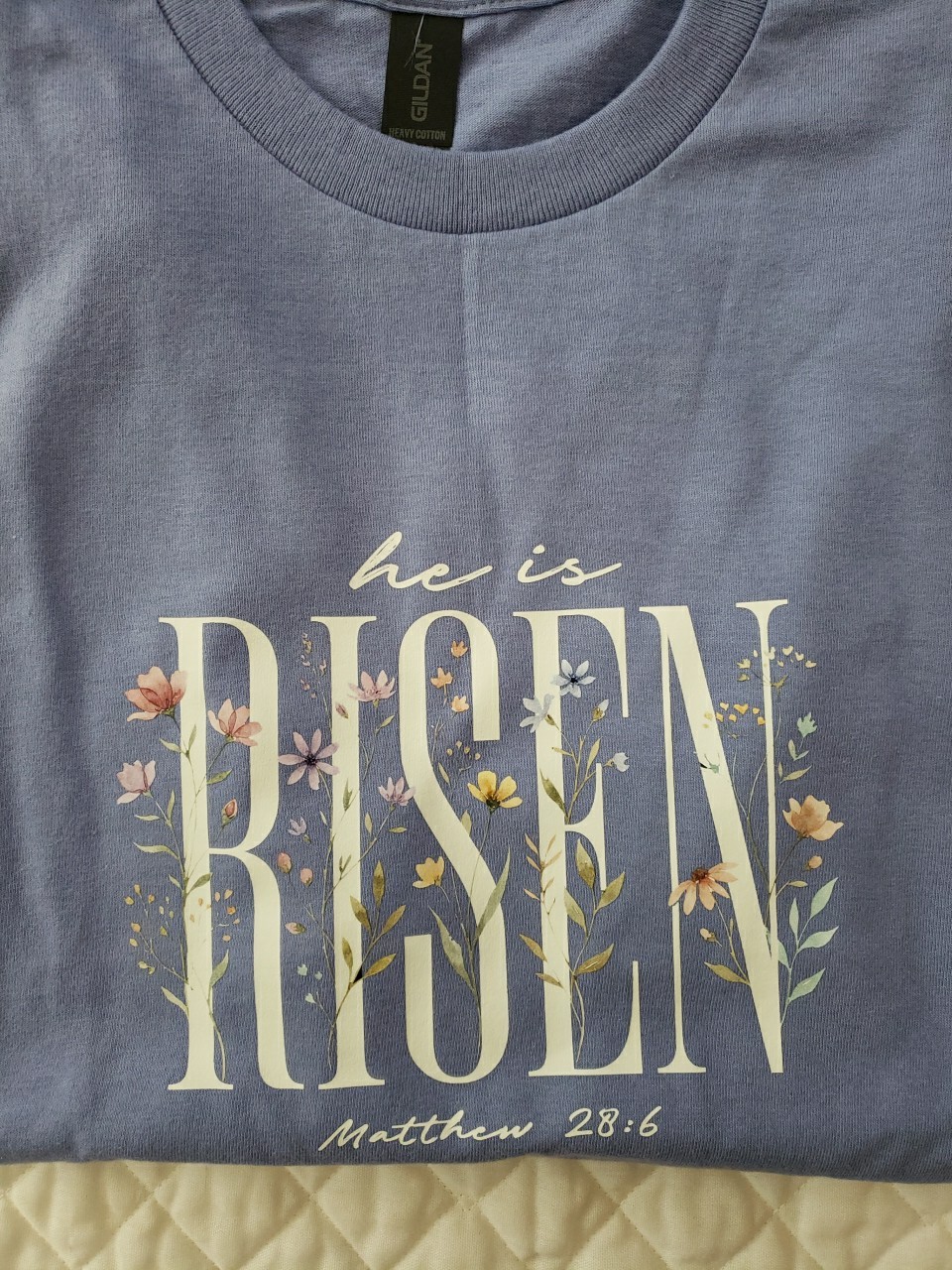Easter HE Is Risen Violet Size Large Women’s Short Sleeve T Shirt
