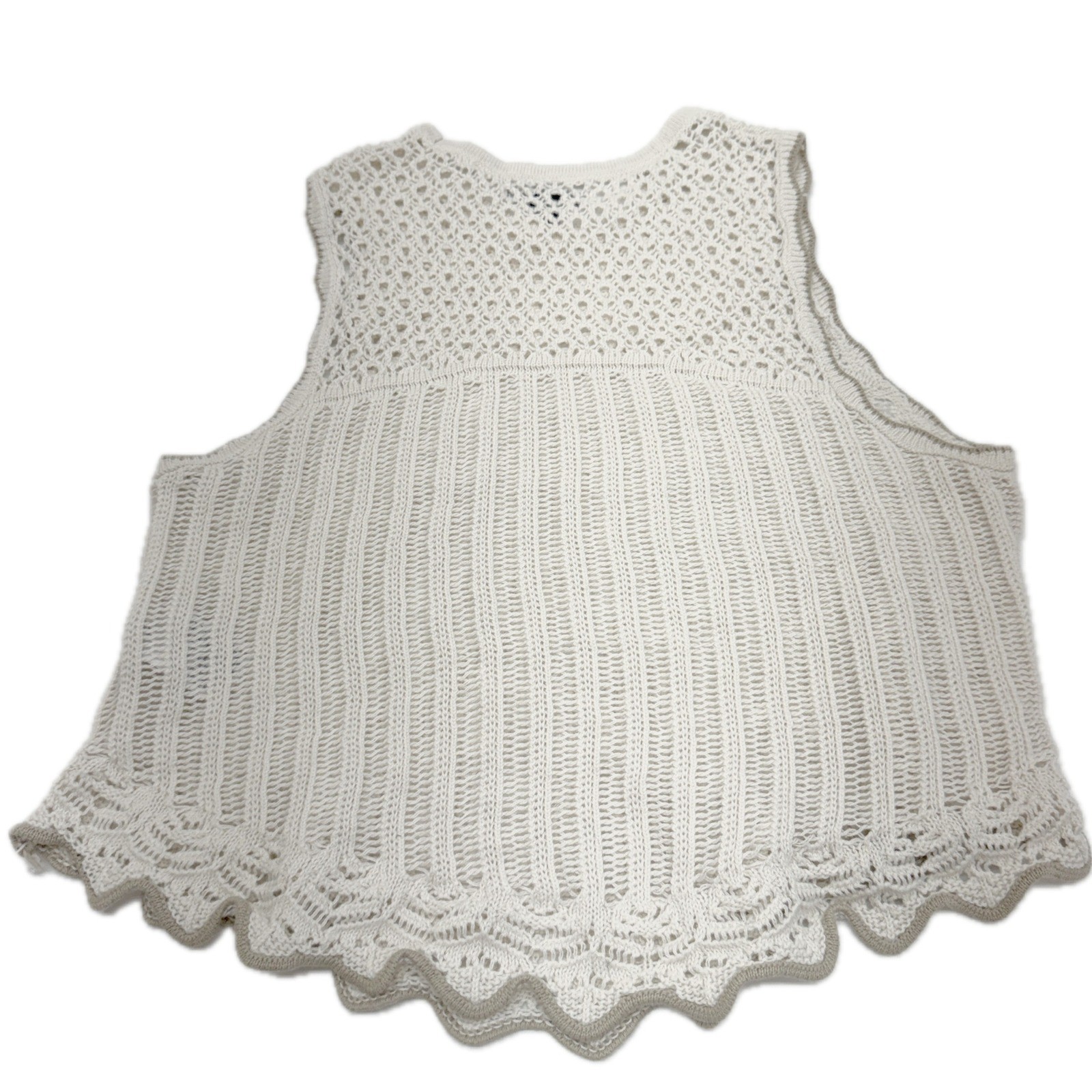 American Eagle Tank Top Womens Small Cream Crochet Boho Coastal Festival