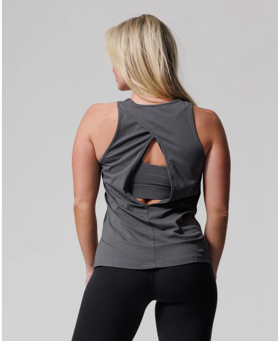 NEW Three Nails Crossover Tank Grey $44