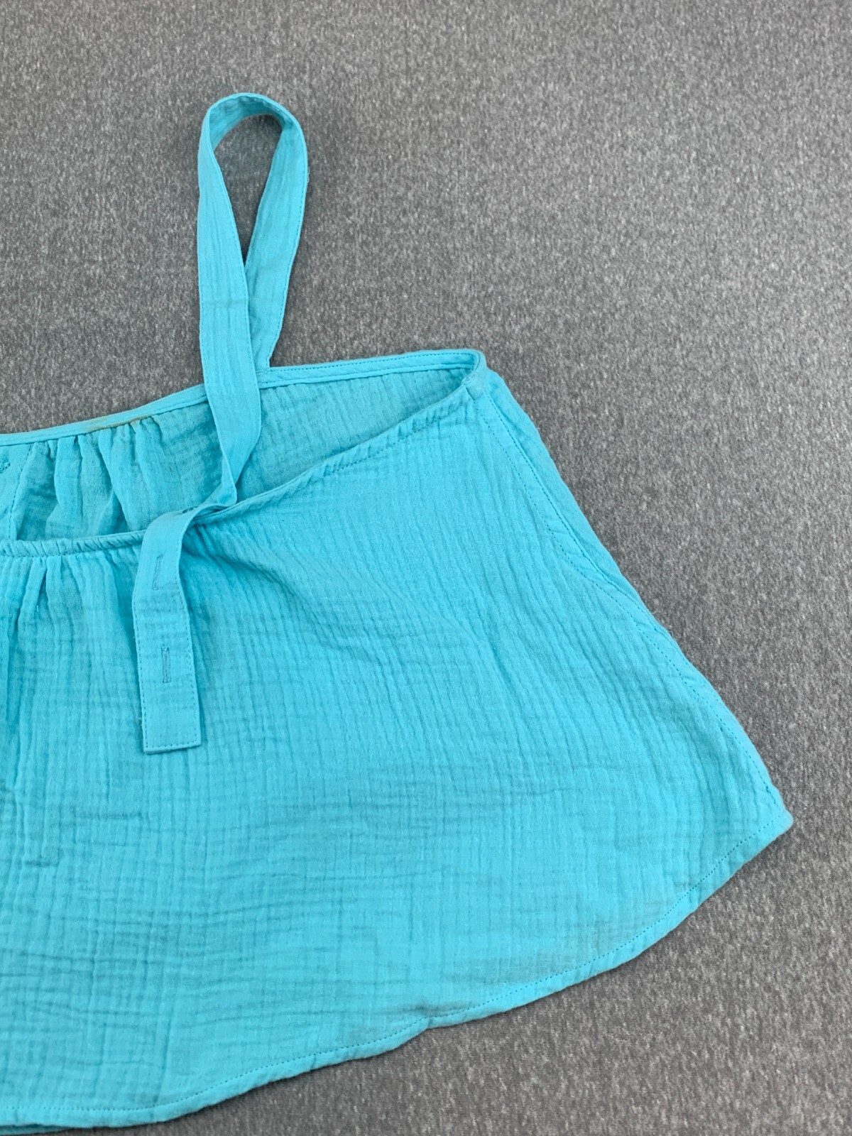 Colsie Crepe Cropped Top Womens XL Teal Blue Adjustable Straps Flow Artsy Boho