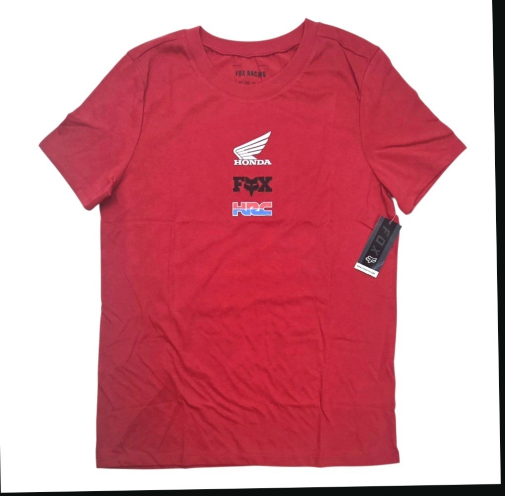 Fox Racing Women’s Honda Wing Short Sleeve T-Shirt Size Medium Flame Red