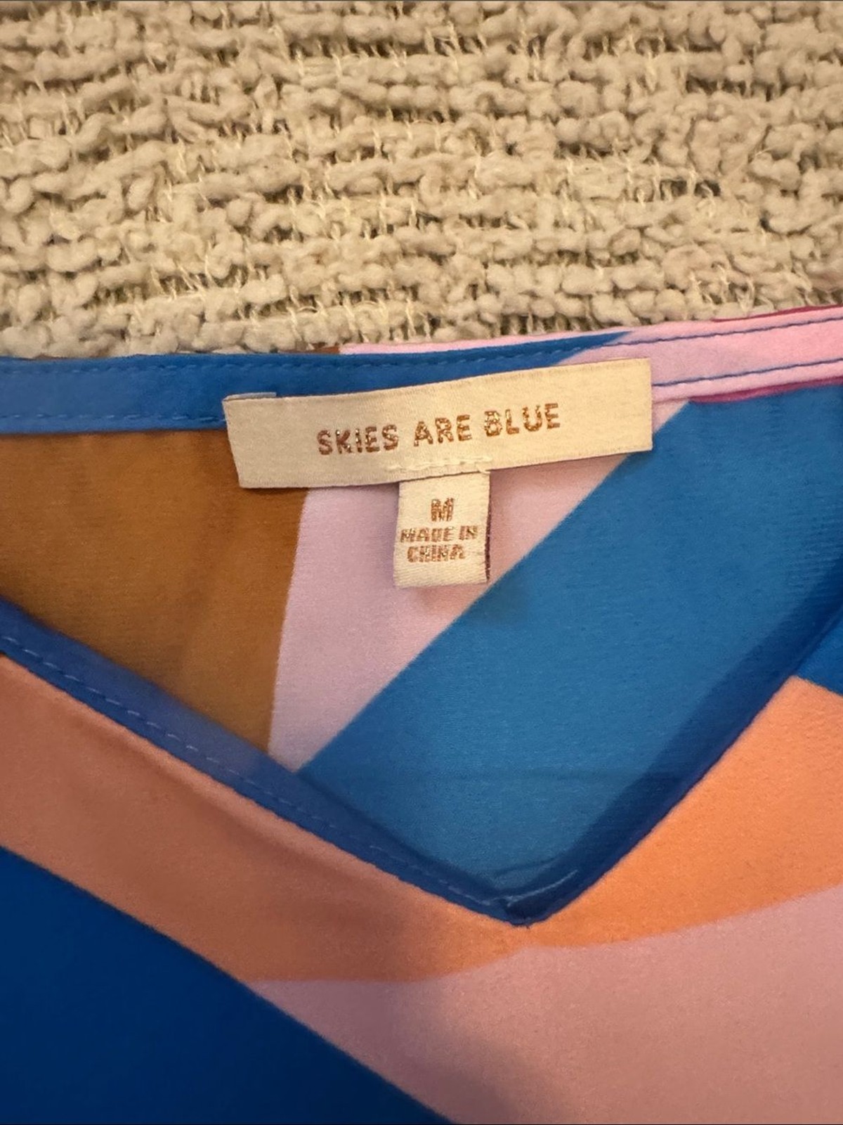Skies Are Blue Geometric Print Cami Tank Top Size Medium Multicolor