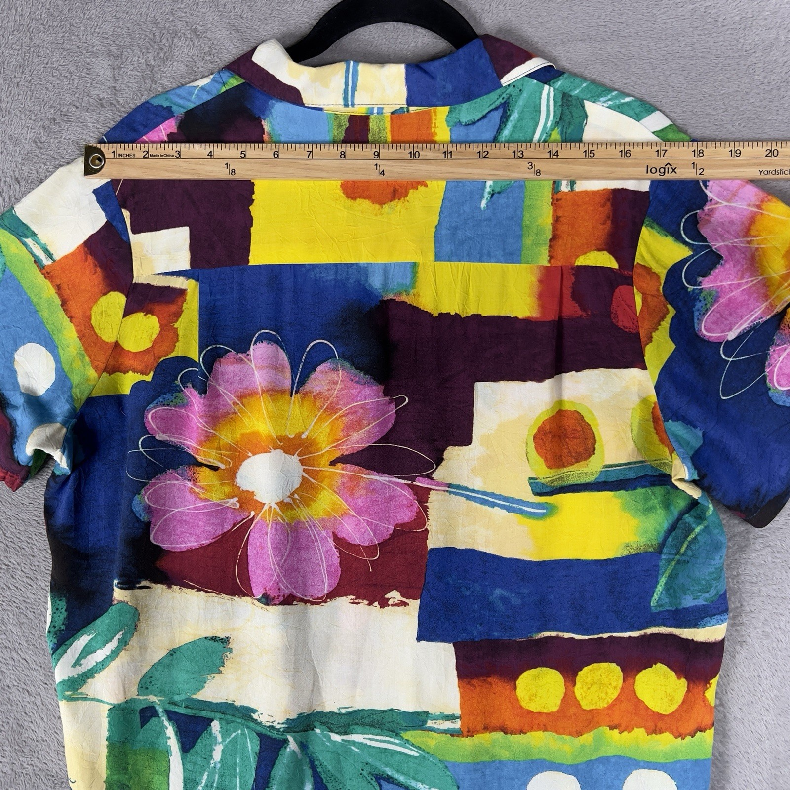 Vintage Jams World Floral Rayon Hawaiian Shirt Women’s Large Beach Summer Flower
