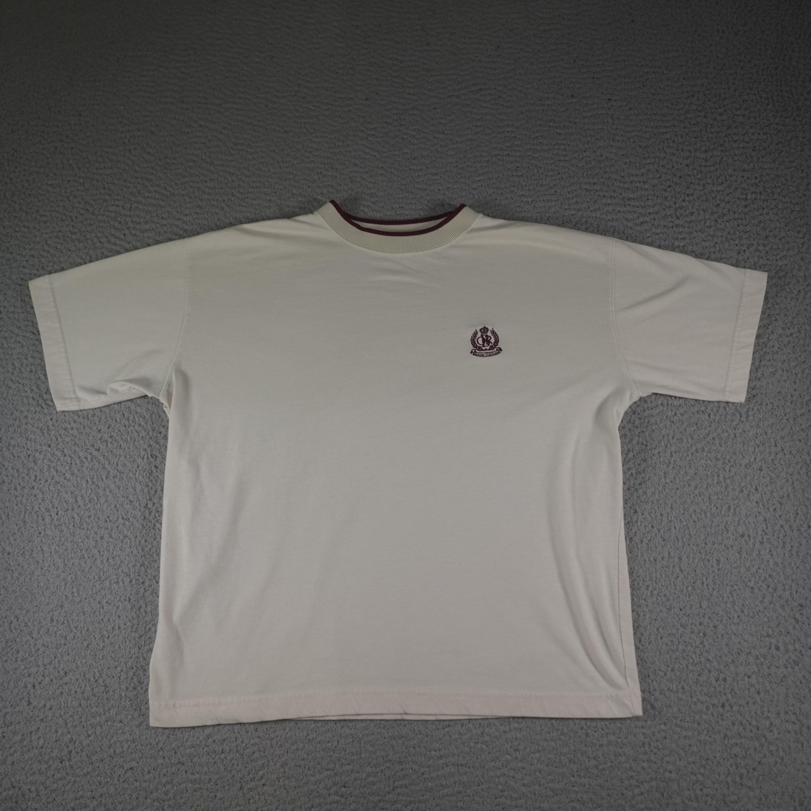 Vintage Outback Red Shirt Womens Medium White Preppy Crest Logo Retro 70s 80s