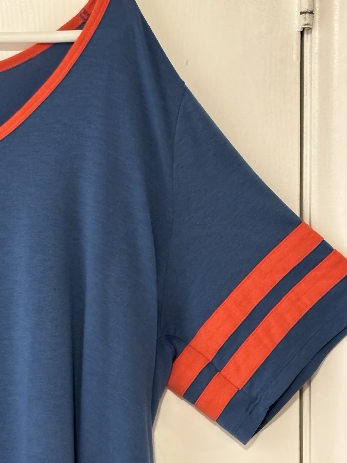 LuLaRoe Broncos Blue & Orange 1/2 Sleeve Night Shirt / Tunic 3 X-Large