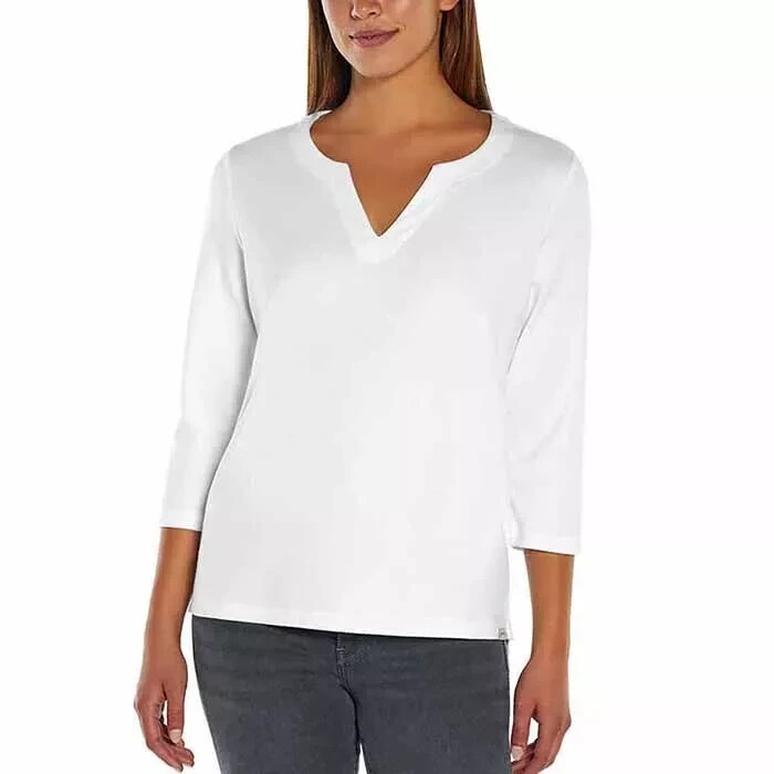 Orvis Ladies’ 3/4 Sleeve Pima Cotton Tee/Top with Side Slits S,M, L, XL B81