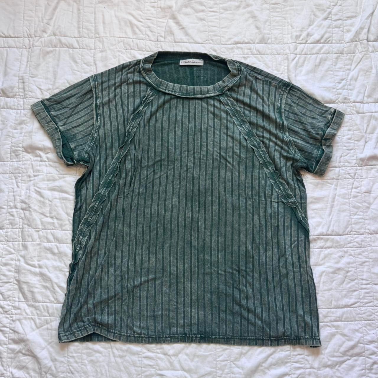 Zenana slouchy ribbed tee size M raglan dolman sleeve mineral washed boho jewel