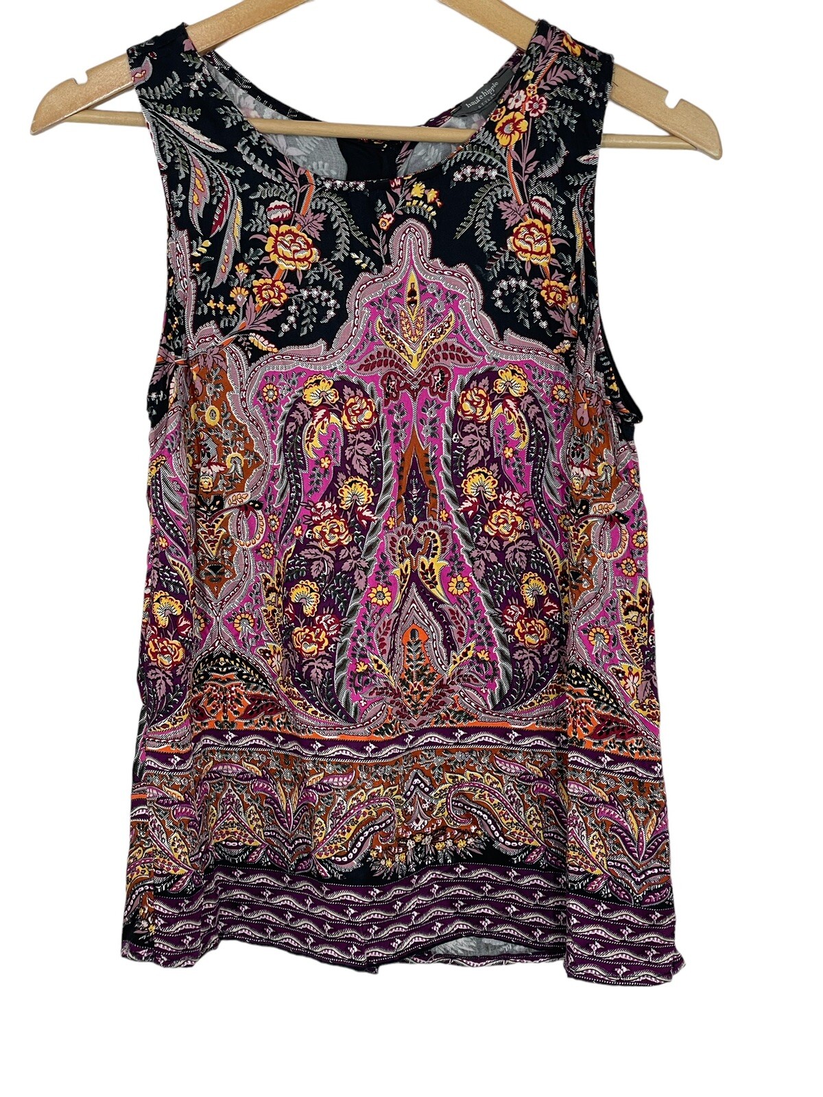 Haute Hippie Women’s Sleeveless Blouse Paisley Print Size XS Bohemian New