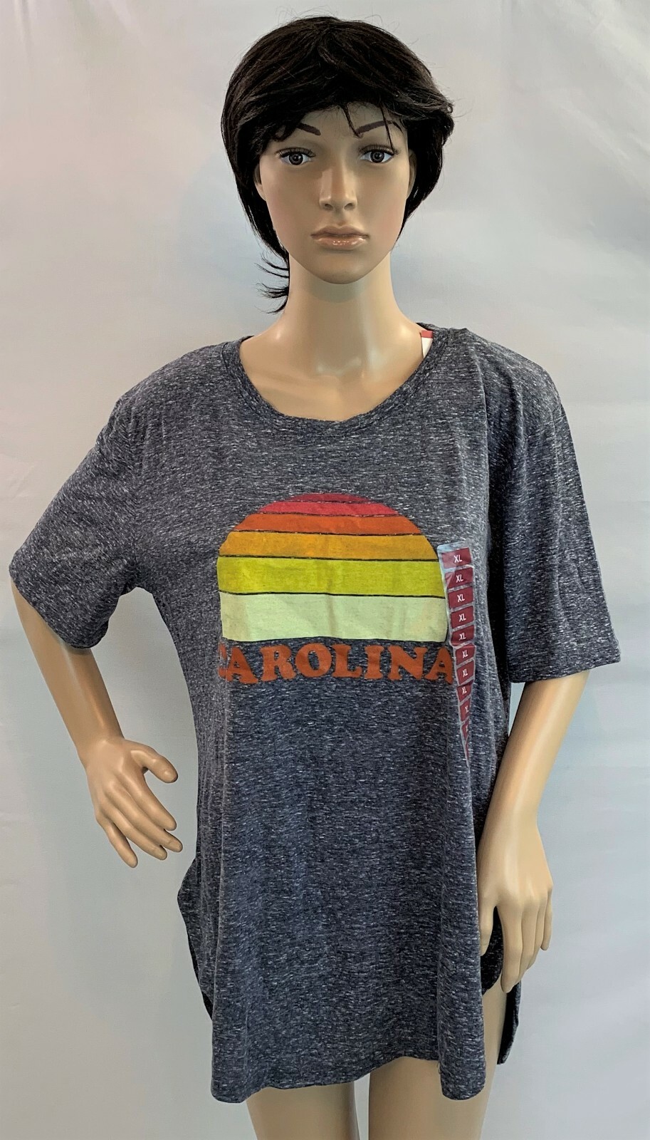 ROYCE BRAND Short sleeve Navy CAROLINA front graph Long T-shirt,size XL