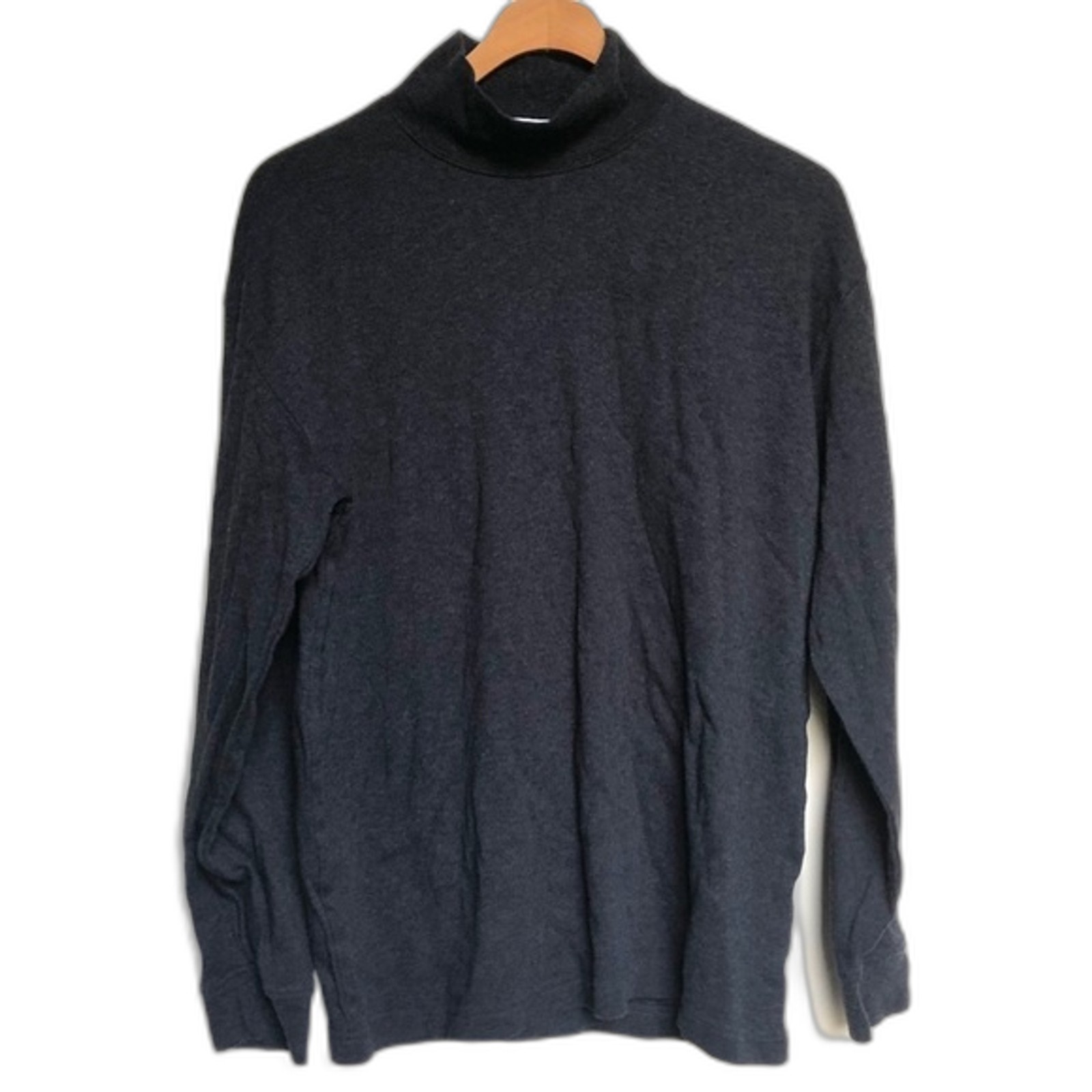 Talbots Grey Mock Neck Top Size Large Minimalist School Winter Layering