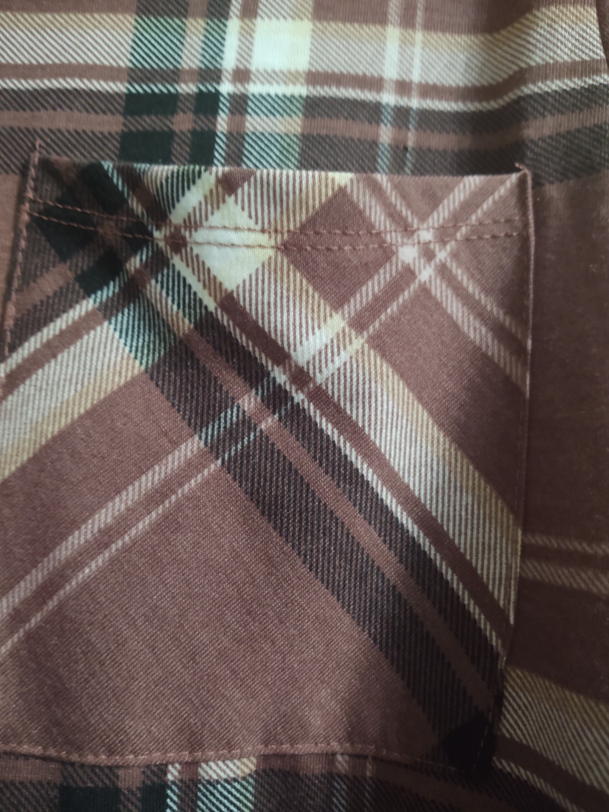 Just Be Brand Blouse Gray Orange and WhitePlaid Pattern with Relaxed Fit Size M