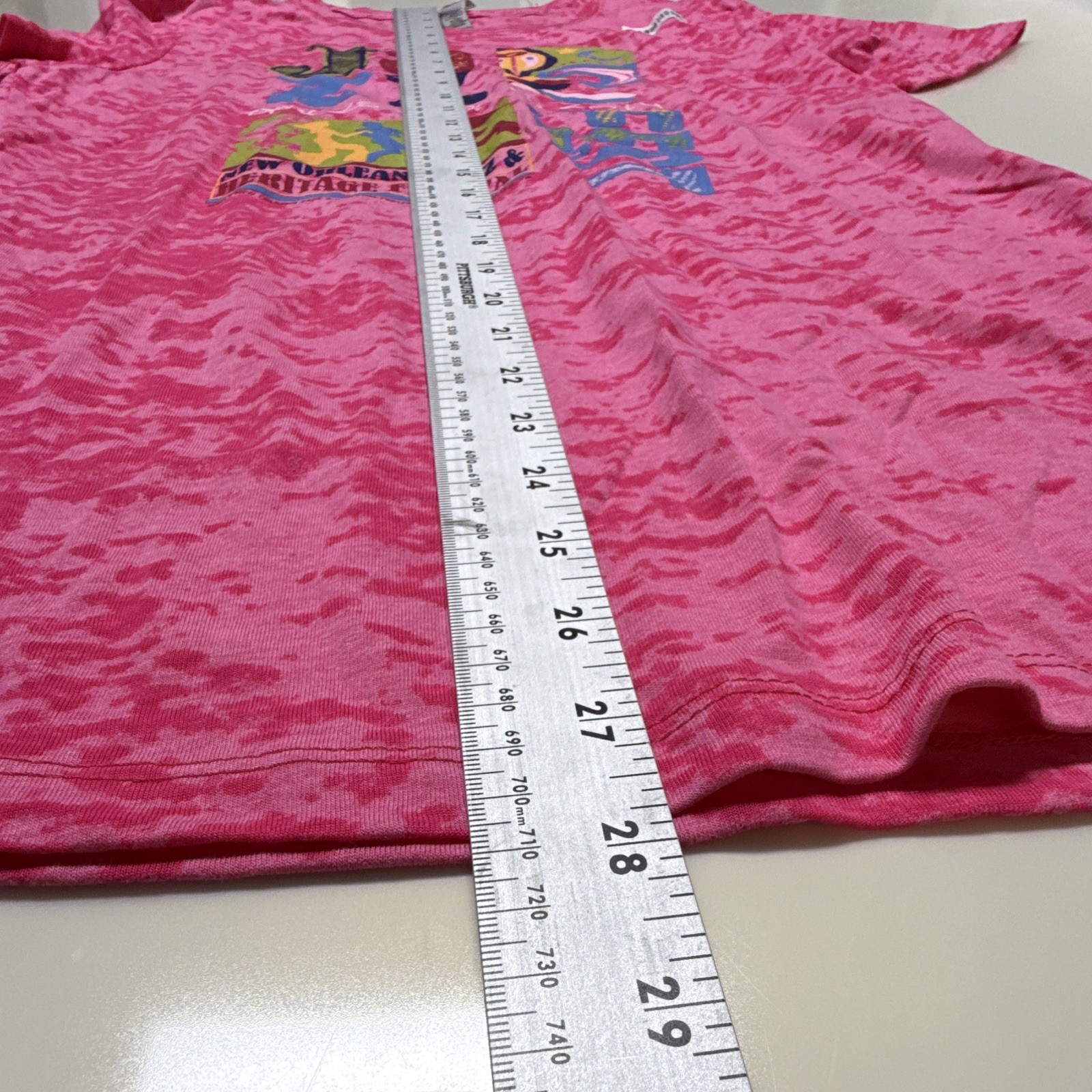 Next Level Apparel Womens Pink Burnout Graphic New Orleans Jazz Fest 2014 XL