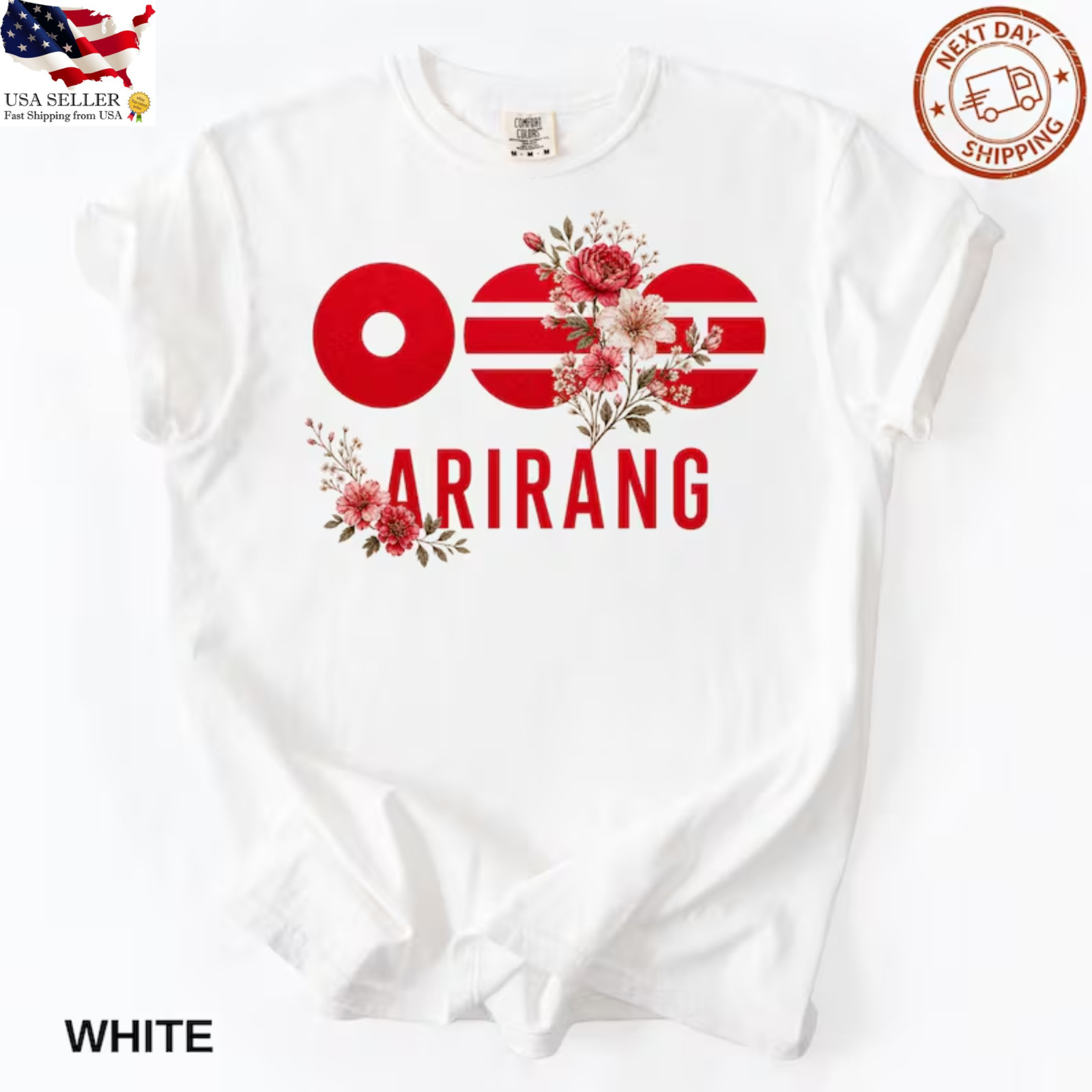 BTS Arirang Floral Shirt Kpop Army Concert Fan Graphic Tee