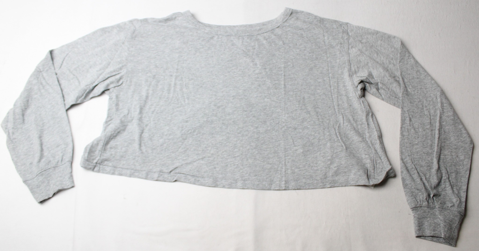 Fabletics Women’s 100% Cotton Cropped Boxy L/S NN7 Medium Classic Heather NWT