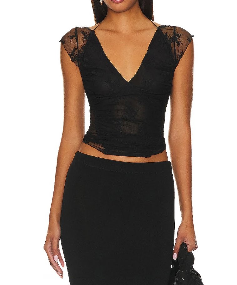 Free People x Revolve Lacey In Love Cami Black Color, New WT