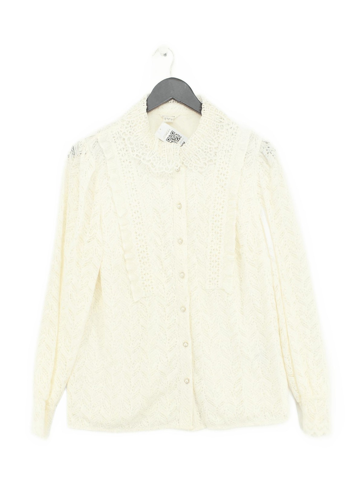 Monsoon Women’s Blouse UK 14 Cream Polyester with Polyamide, Elastane Basic