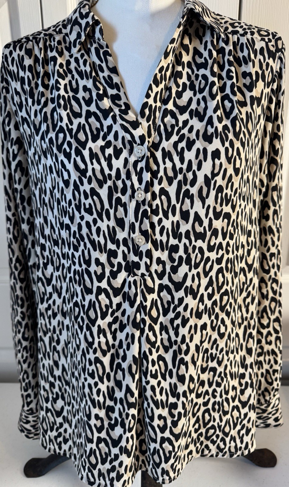 Lot Of 2 Womens Animal Print Blouses Large See Pics For Brands Office Work Vibes