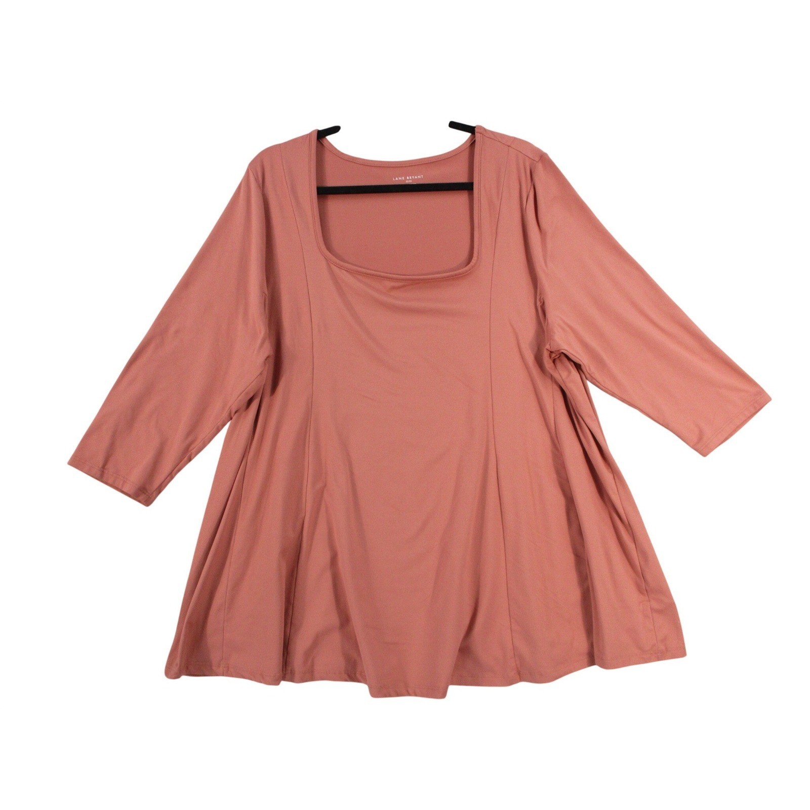 Lane Bryant Womens Plus 22/24 Dusty Rose Square Neck 3/4 Sleeve Swing Tunic Top