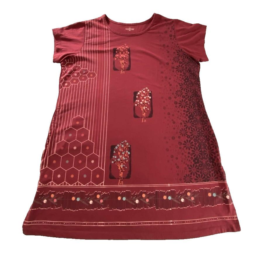 Sweet Touch Plus Size Short Sleeve Tunic Brick Red Womens 2XL Casual Stretch