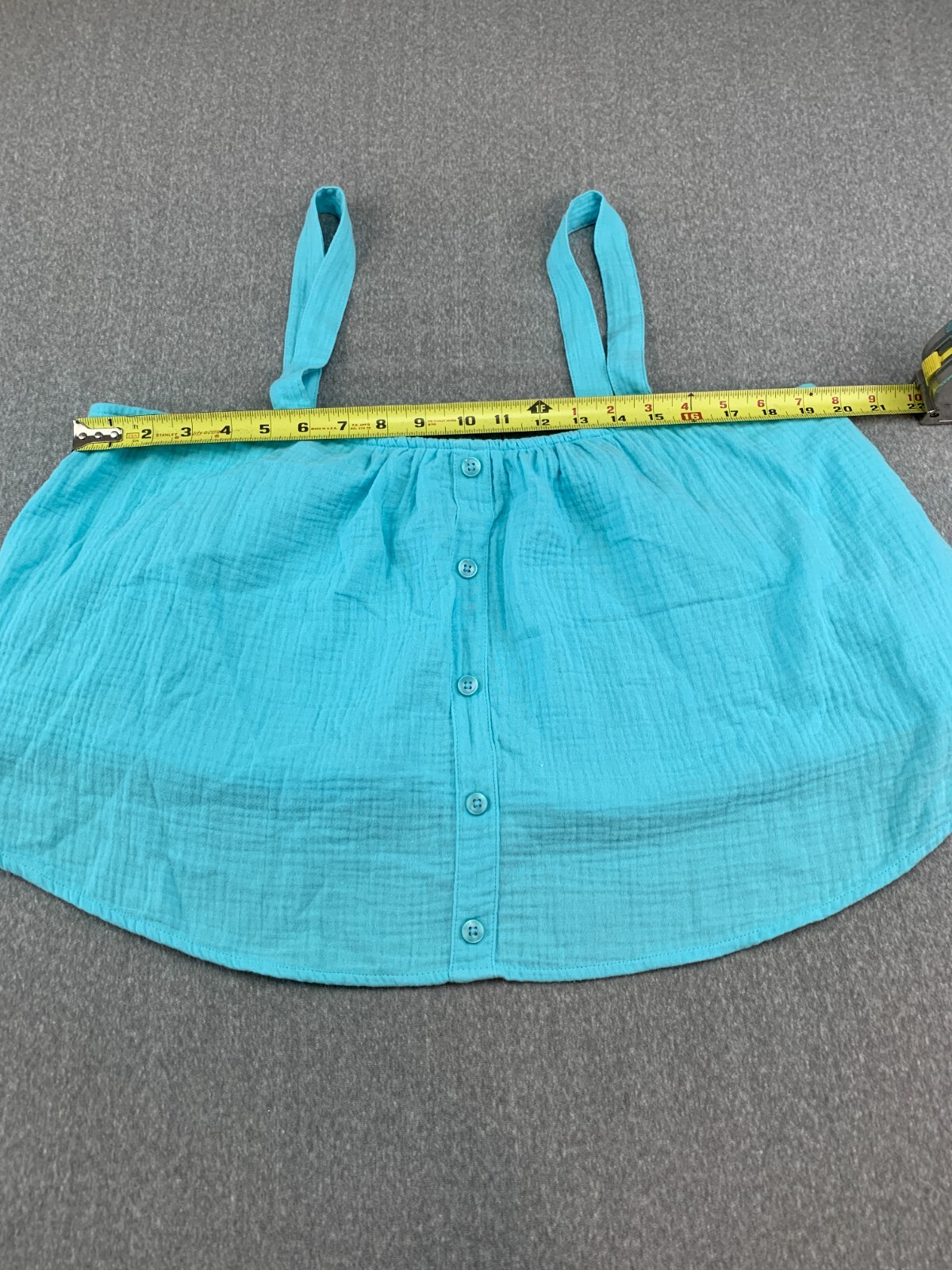 Colsie Crepe Cropped Top Womens XL Teal Blue Adjustable Straps Flow Artsy Boho
