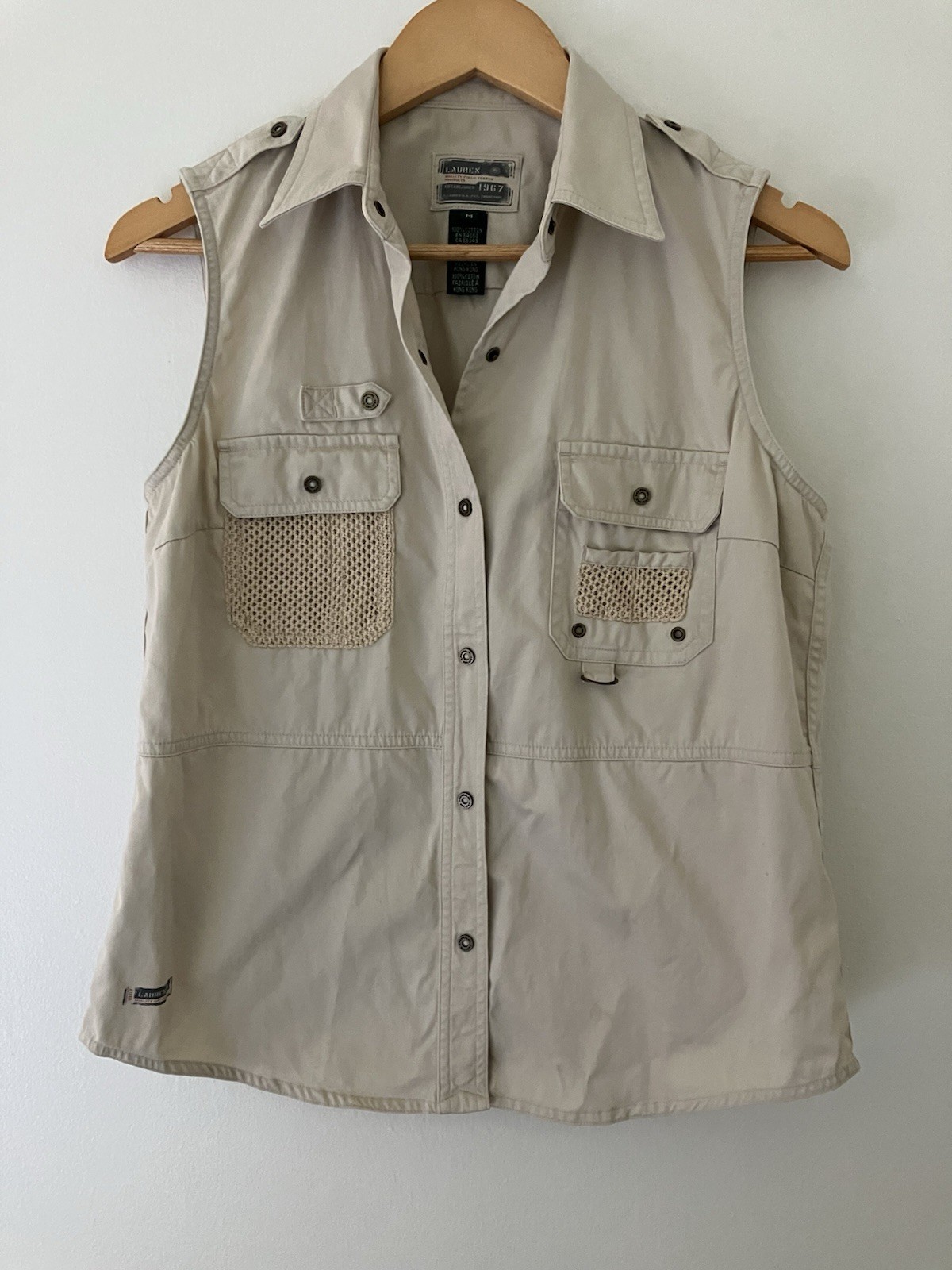 LRL Ralph Lauren Vintage Safari Shirt Vest Women’s Size Medium