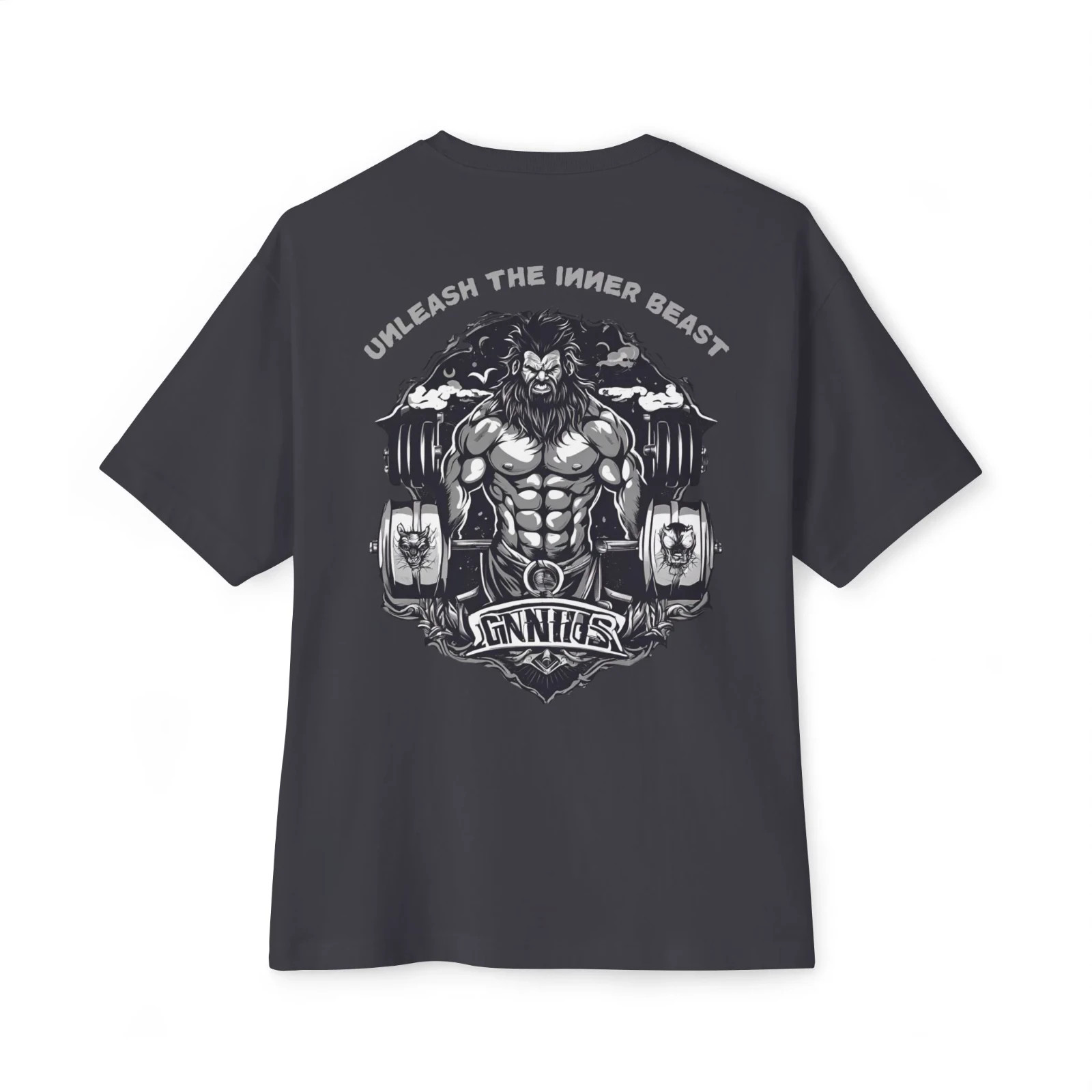 Strong Women Gym Back Print Oversized Round Neck T-Shirt | Fitness Training
