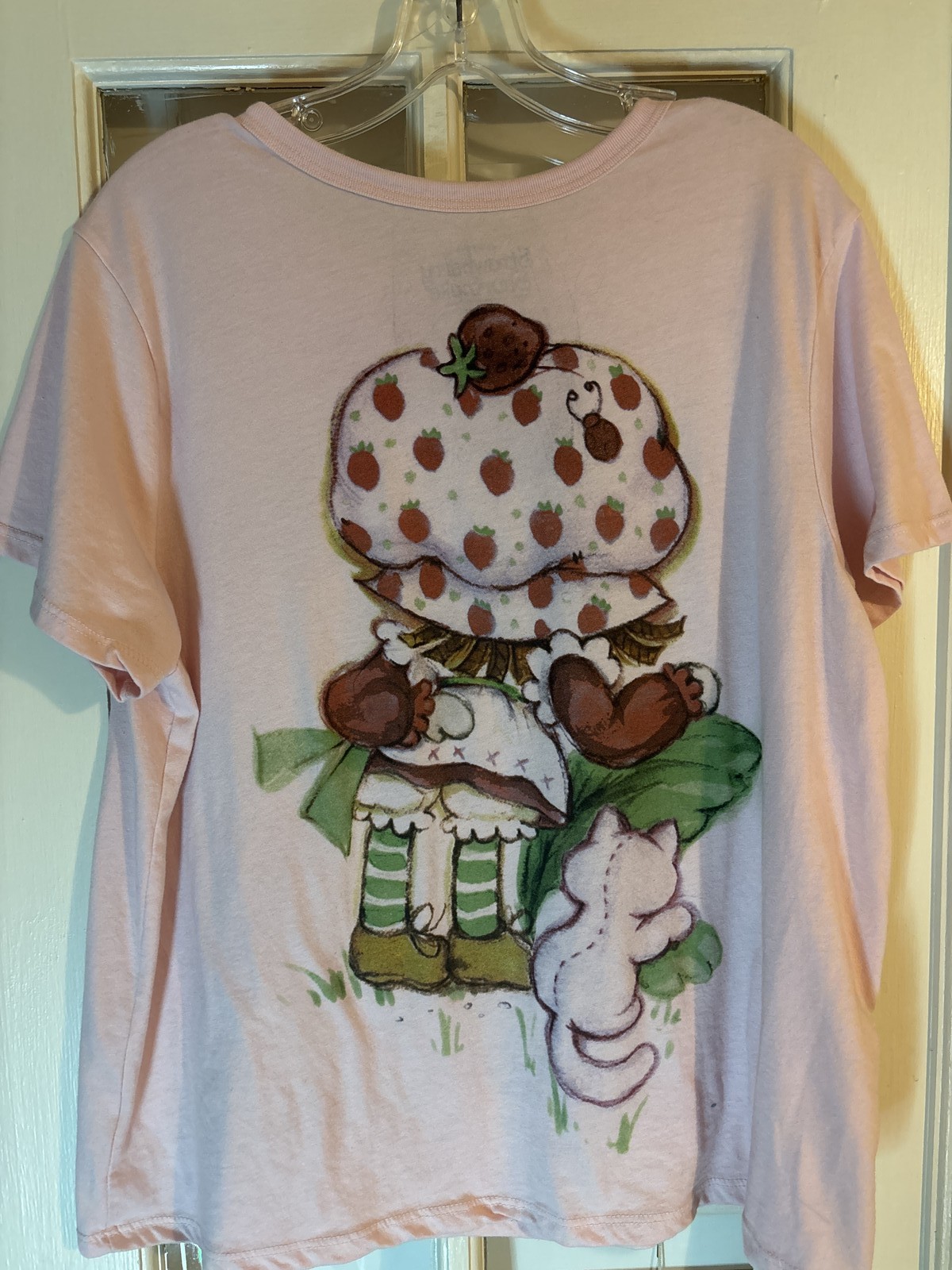 Strawberry Shortcake Graphic T-Shirt XXL Pink Front Back Print Hybrid Apparel