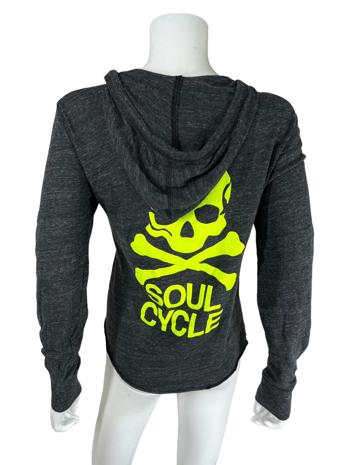 Soul Cycle Womens Small Dark Gray Lightweight Pullover Top Hoodie Shirt *Flaw
