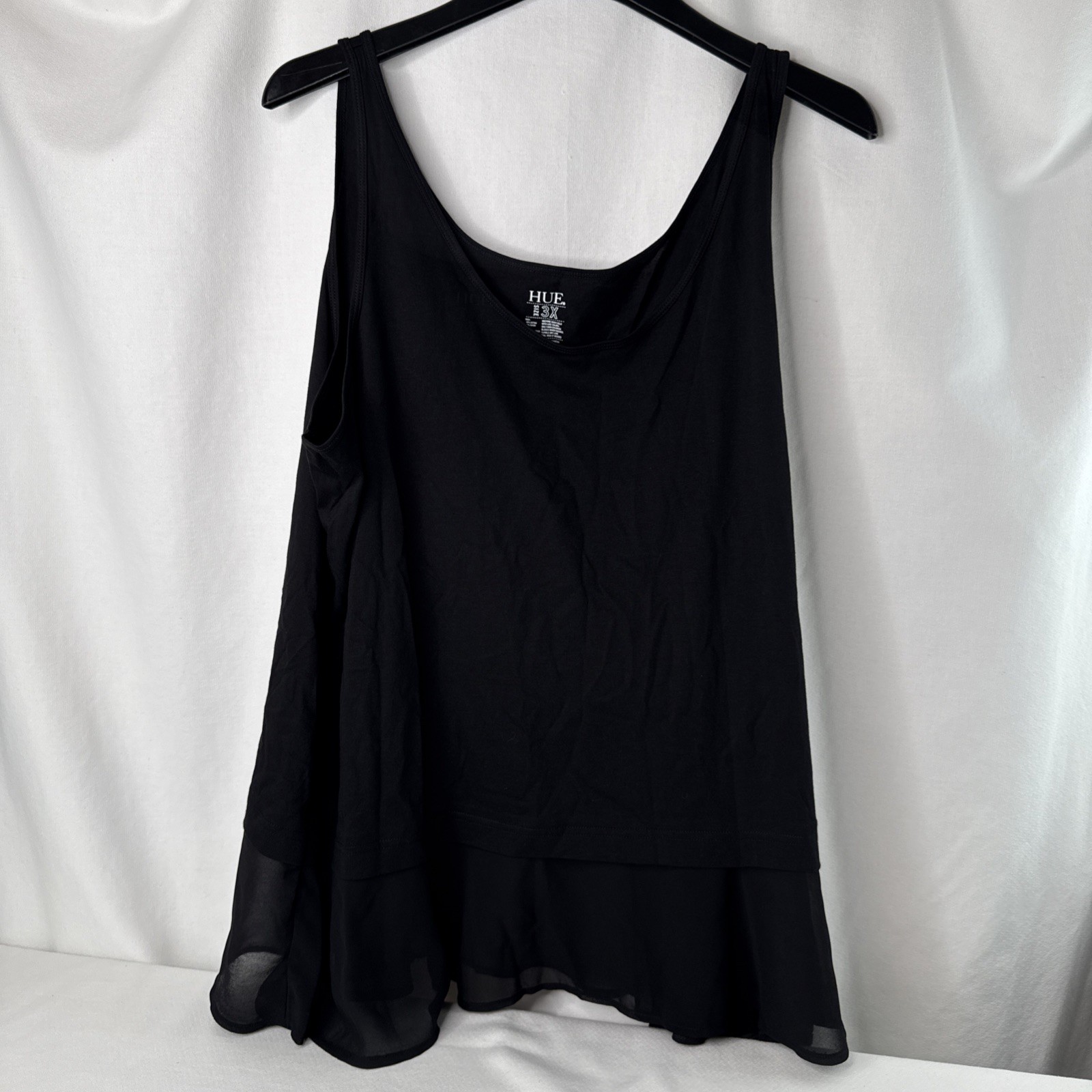 Women’s 3X Hue Black Sleeveless Sleepwear Tank Top