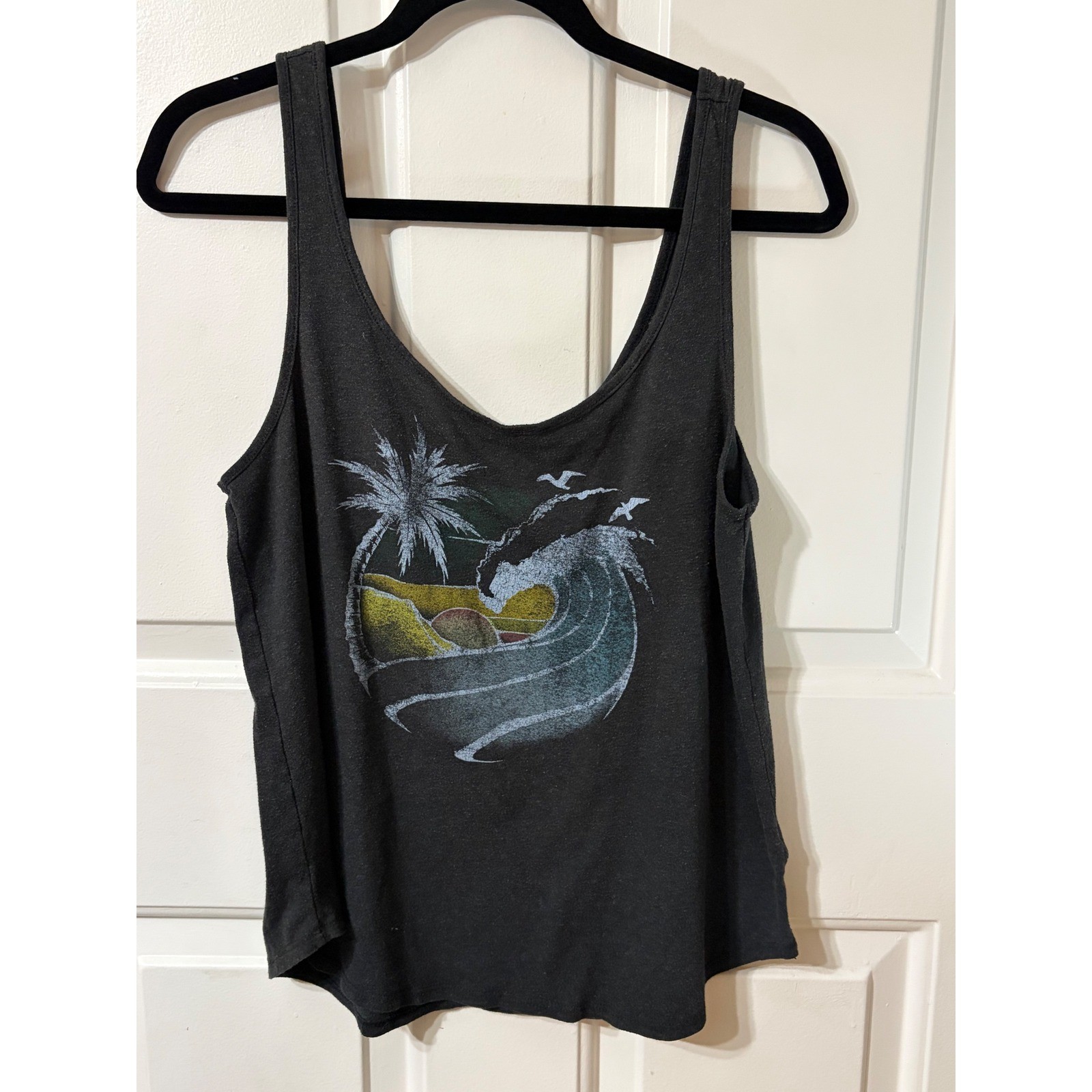 O’Neill | Graphic Tank Top Beach Wave Surf | L | Charcoal Grey |