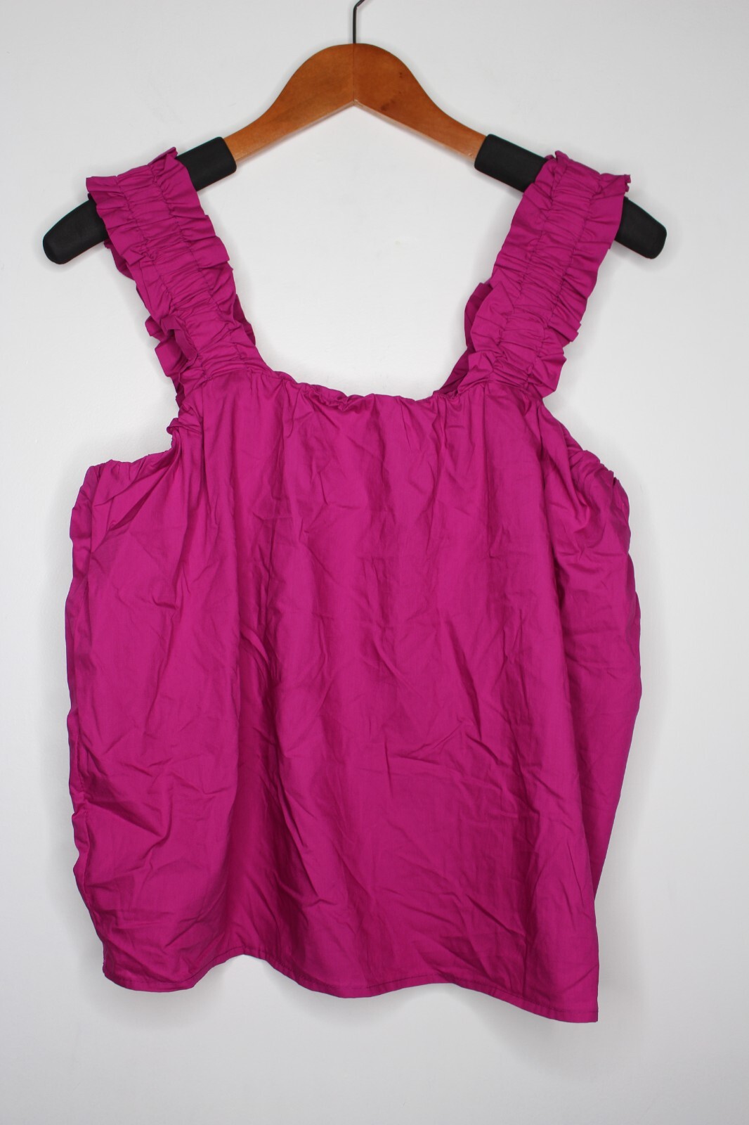 Womens Time and Tru Ruffle Strap Top Purple Size Medium (8-10)